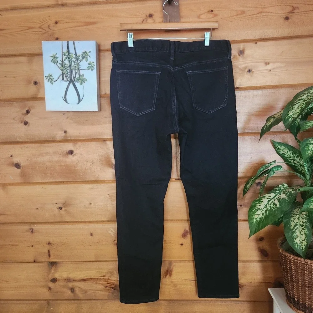 Banana Republic Slim Luxe Traveler Tapered Jeans Dark Wash Indigo Athletic Sz 33